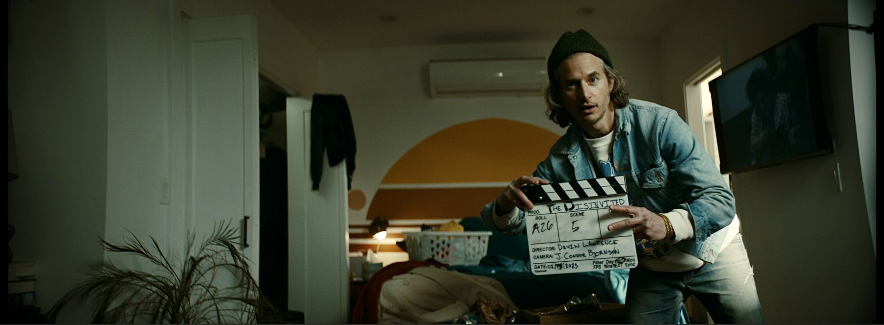 Devin Lawrence directing on the set of The Disinvited